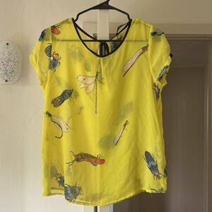Zara Trafaluc Bug/Insect Sheer Blouse